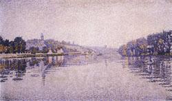 Paul Signac River's Edge The Seine at Herblay France oil painting art